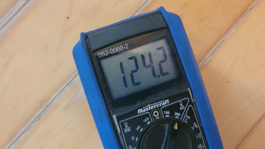 multimeter reading 124 volts